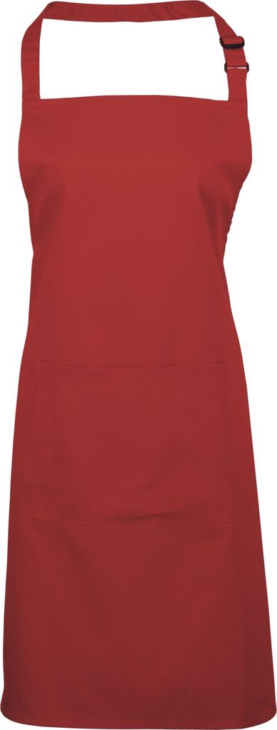 Premier Damen Schürze mit Tasche bunt (2 Stück/Packung) RW6788 (Einheitsgröße) (Rot)