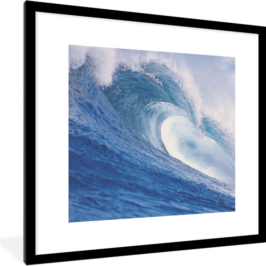 MuchoWow Gerahmtes Poster Meer - Golf - Ozean 40x40 cm - Poster mit Schwarzem Bilderrahmen Wandposter Rahmen Foto Bilder - Poster - Plakat im Rahmen