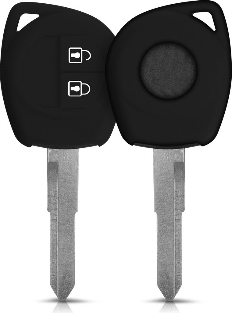 kwmobile Autoschlüssel Silikon Hülle kompatibel mit Suzuki 2-Tasten Autoschlüssel - Schlüsselhülle in Schwarz