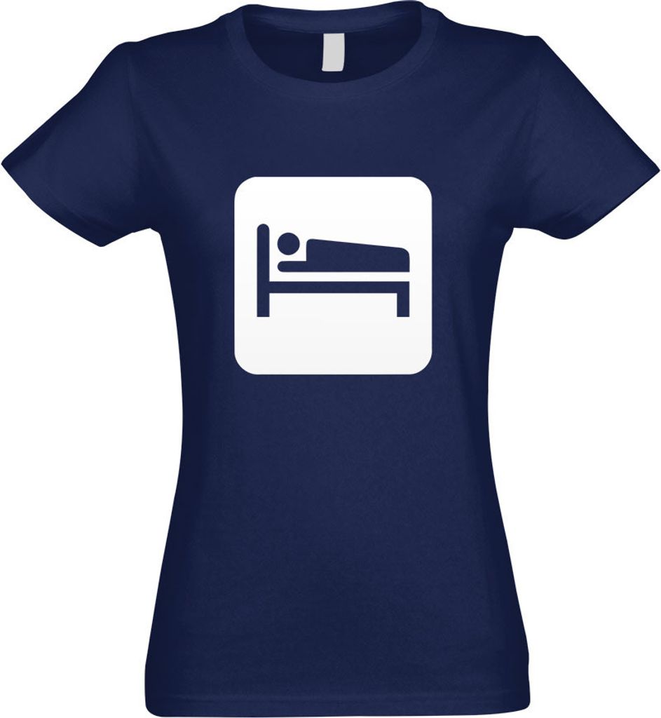 Kiwistar - T-Shirt tailliert - Damen - Navy - Unterkunft Übernachtung Pikto - mit Motiv Bedruckt - Funshirt Design - Sport - Freizeit - Damen - M