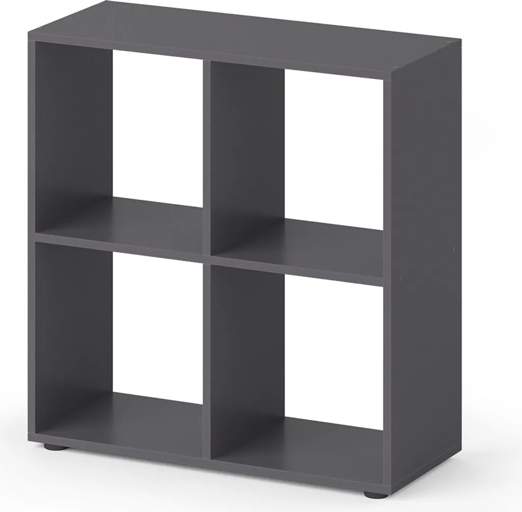 Étagère de rangement cubique 4 cases Vicco Tetra Gris 72cm pour le Salon