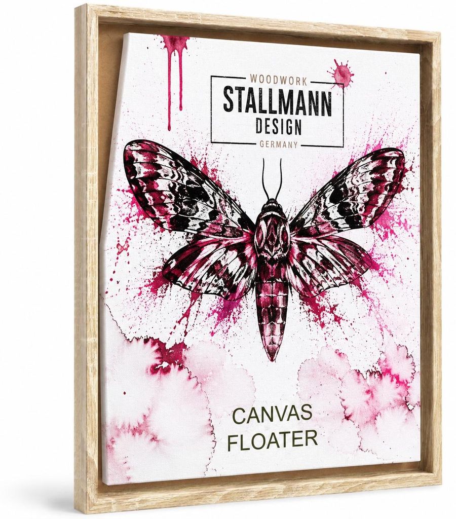 Stallmann Design Schattenfugenrahmen 40x55 cm | Farbe: Sonoma Eiche | Leer-Rahmen für Leinwände auf Keilrahmen | mit Montagezubehör | ohne Glas ...