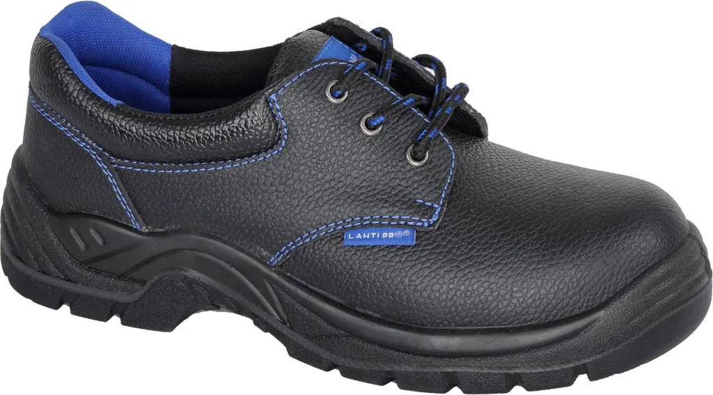 Chaussures de sécurité Lahti L30104 en cuir noir et bleu taille 40 CE