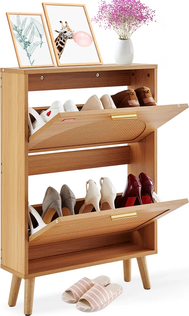 Meuble d'entrée pour chaussures étroit bois idéal pour petits couloirs