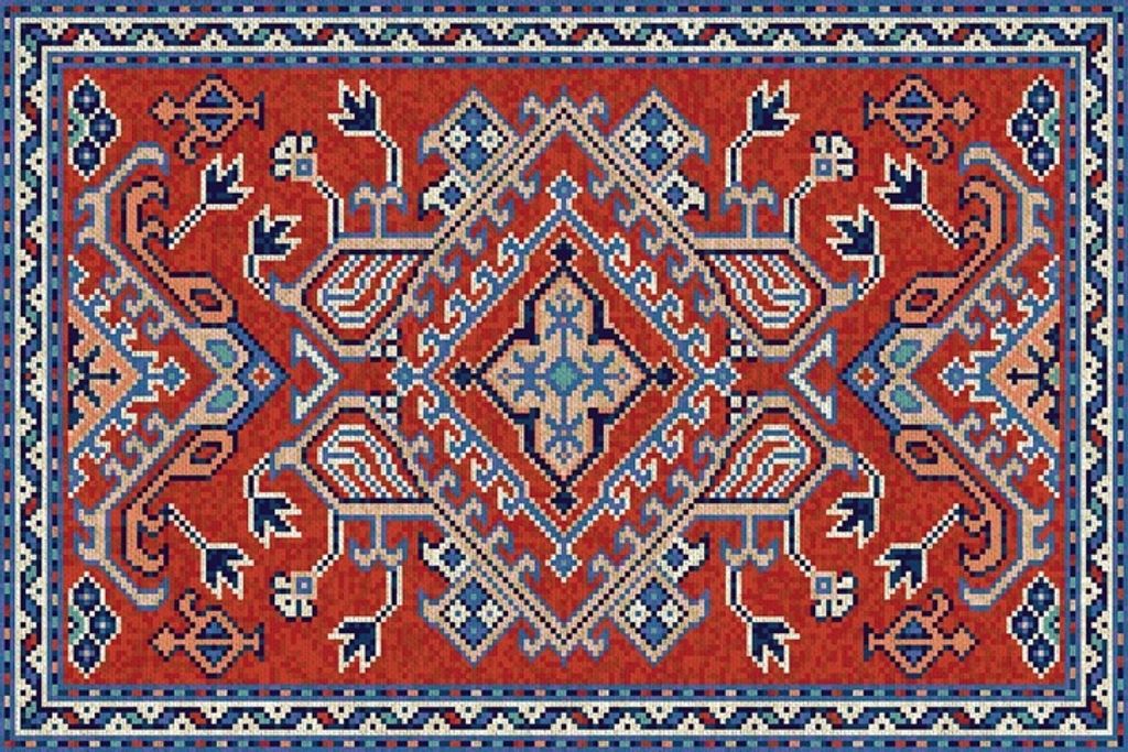 Moderner Vinylteppich - Schutzmatte mit Ethnomuster 80x120