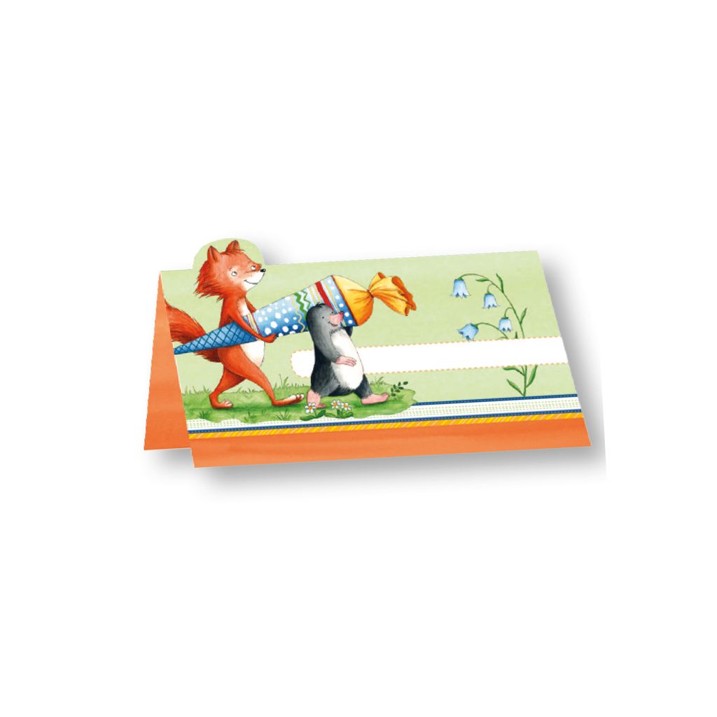 ROTH Schulanfangs-Serie "Flinki & Schlau" Tischkarten mit Motiv, 5 x 9 cm, 6 Karten