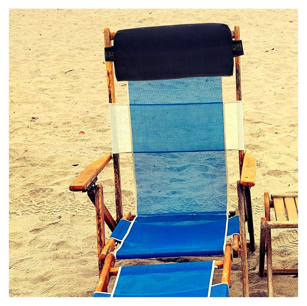 Kopfstütze aus Schaumstoff 35X6X15Cm Ergonomisches Kissen für Bürostühle und Strandstühle Marineblau mit Abnehmbarem Bezug