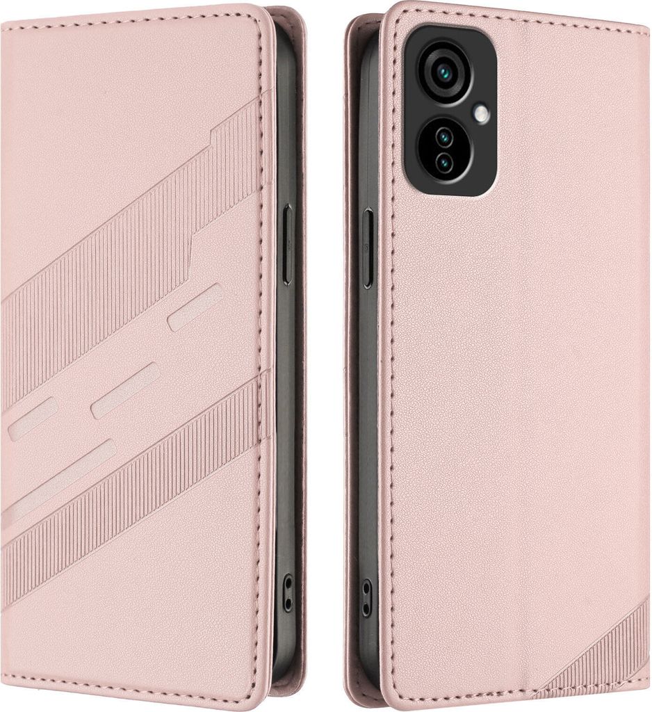 Hülle für Tecno Camon 19 Neo, Kunstleder Brieftaschen Handyhülle mit Kartenfach und Standfunktion Pink