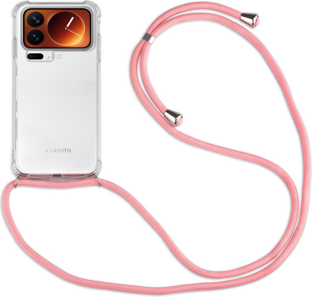 Handykett für Xiaomi 17 Pro Hülle mit Kordel Handyhülle mit Band in Rosa