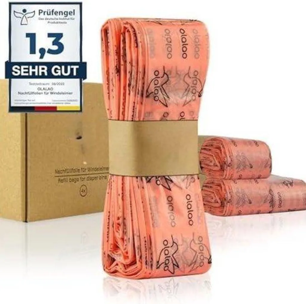 Recharge de sacs à couches et gants jetables - Lot de 12 rouleaux bleus