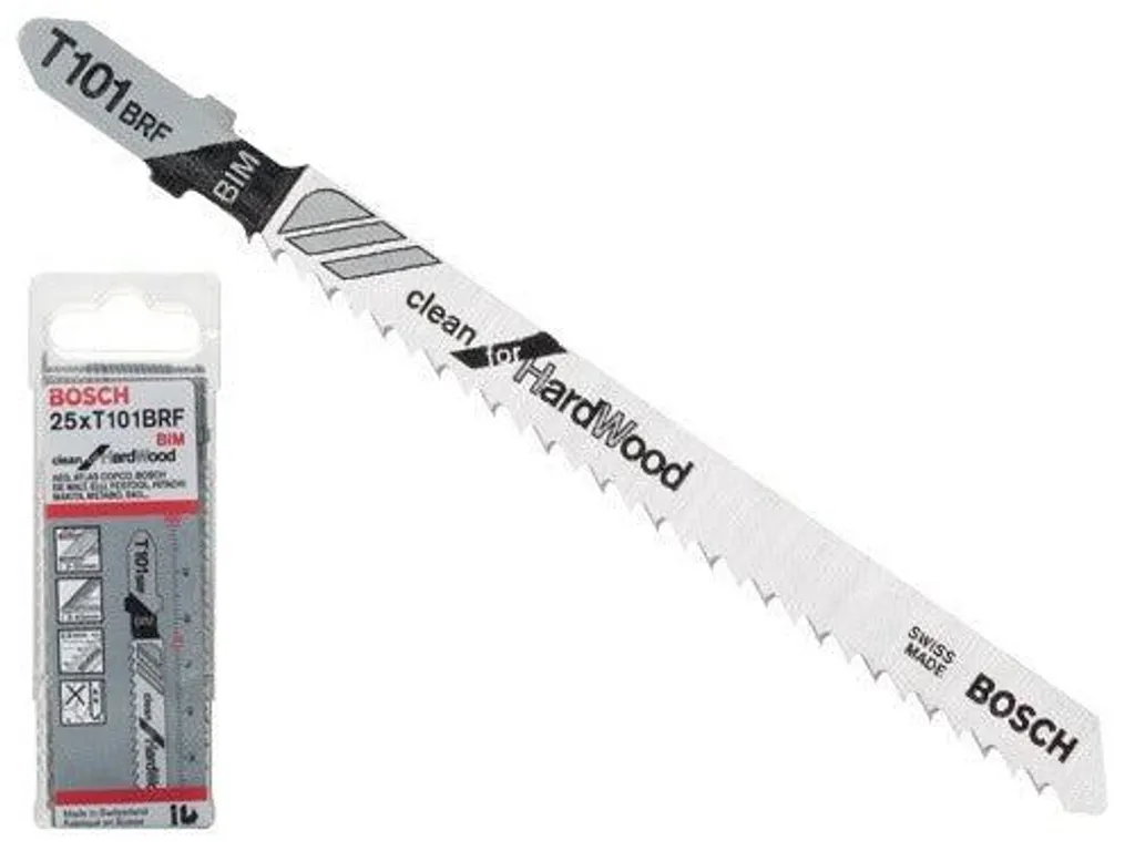 Lames scie sauteuse Bosch T101BRF Bimétal à denture inversée, lot de 25