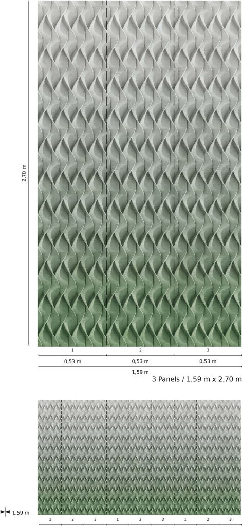 NEWROOM Tapete Grün Vliestapete Grafik - Wandbild Grafisch Grau Helix Linien Tapete Geometrisch Grafiktapete
