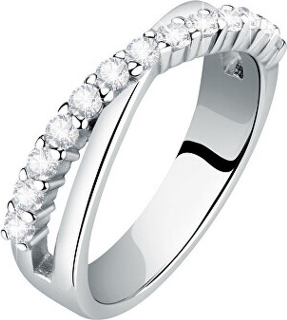 Eleganter Silberring mit Zirkonia Scintille SAQF151 - Umfang: 58 mm.