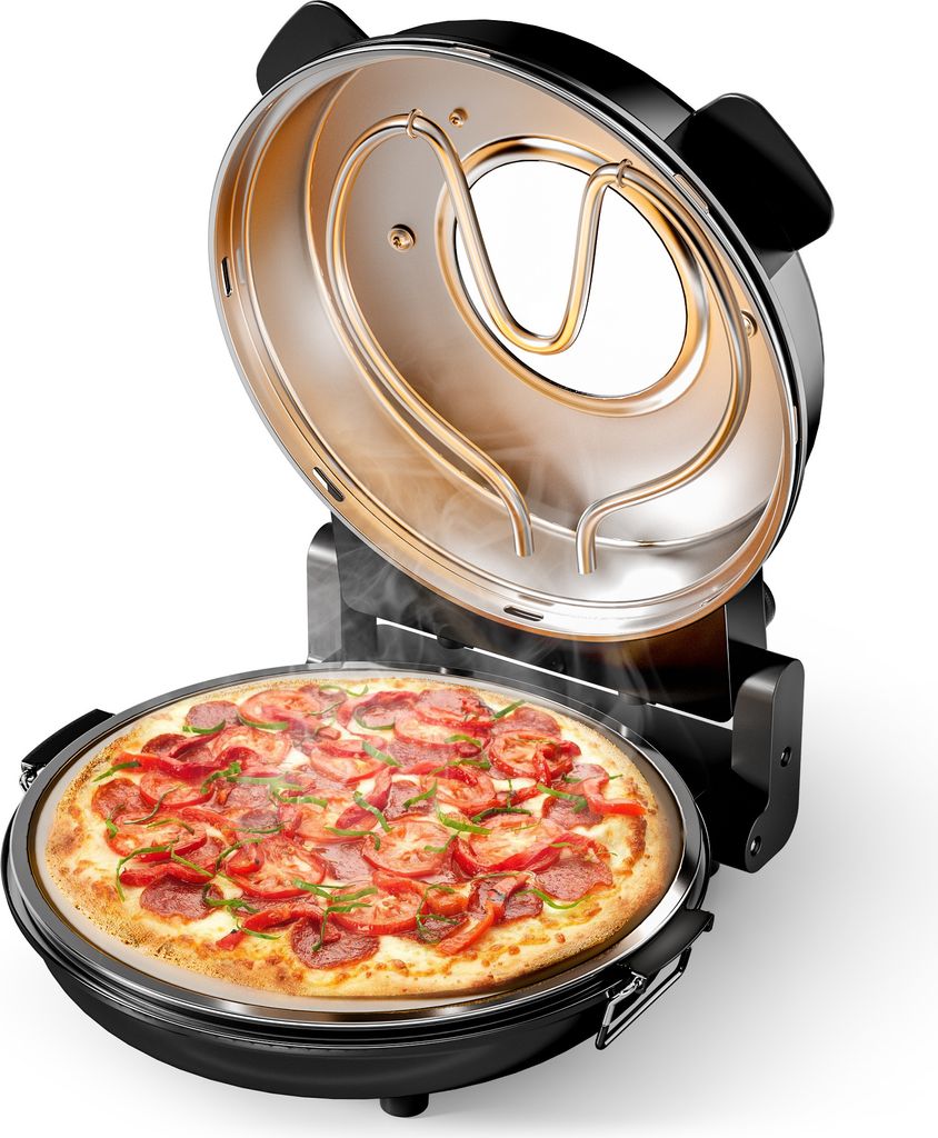 Pizzamaker mit Keramiksteinplatte Ø32cm und Sichtfenster, Produktbild 