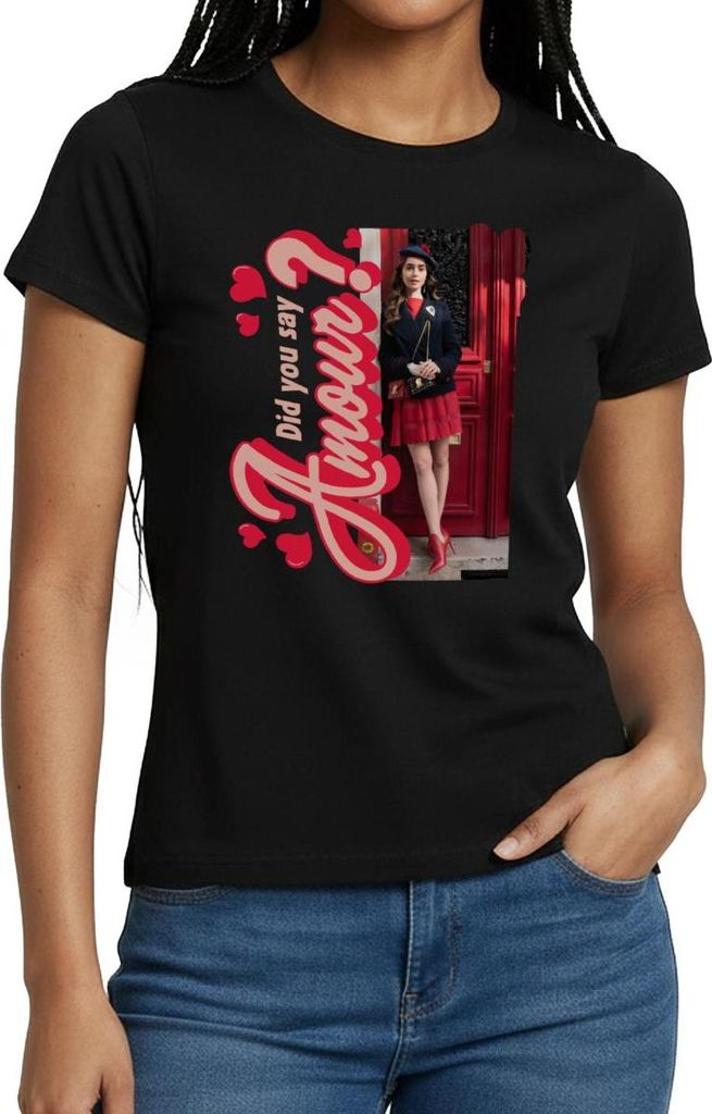 Spreadshirt Emily In Paris Did You Say Amour Frauen T-Shirt, M, Schwarz