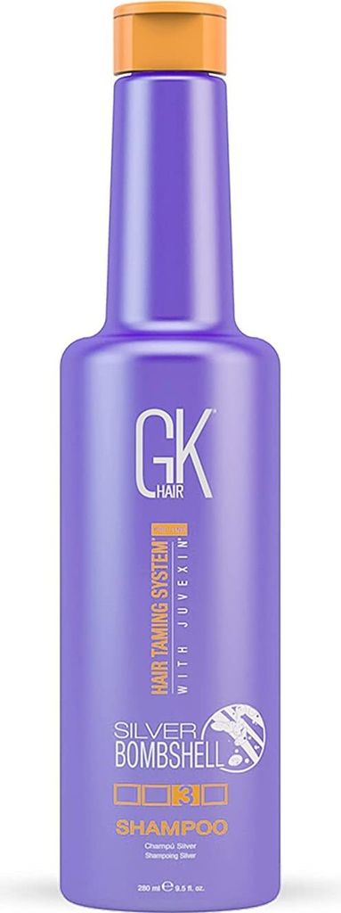GK HAIR Global Keratin Silver Bombshell/Purple Shampoo (280 ml/280 fl oz). Für blondes, platinfarbenes, aschfarbenes, silbernes und graues Haar. S...