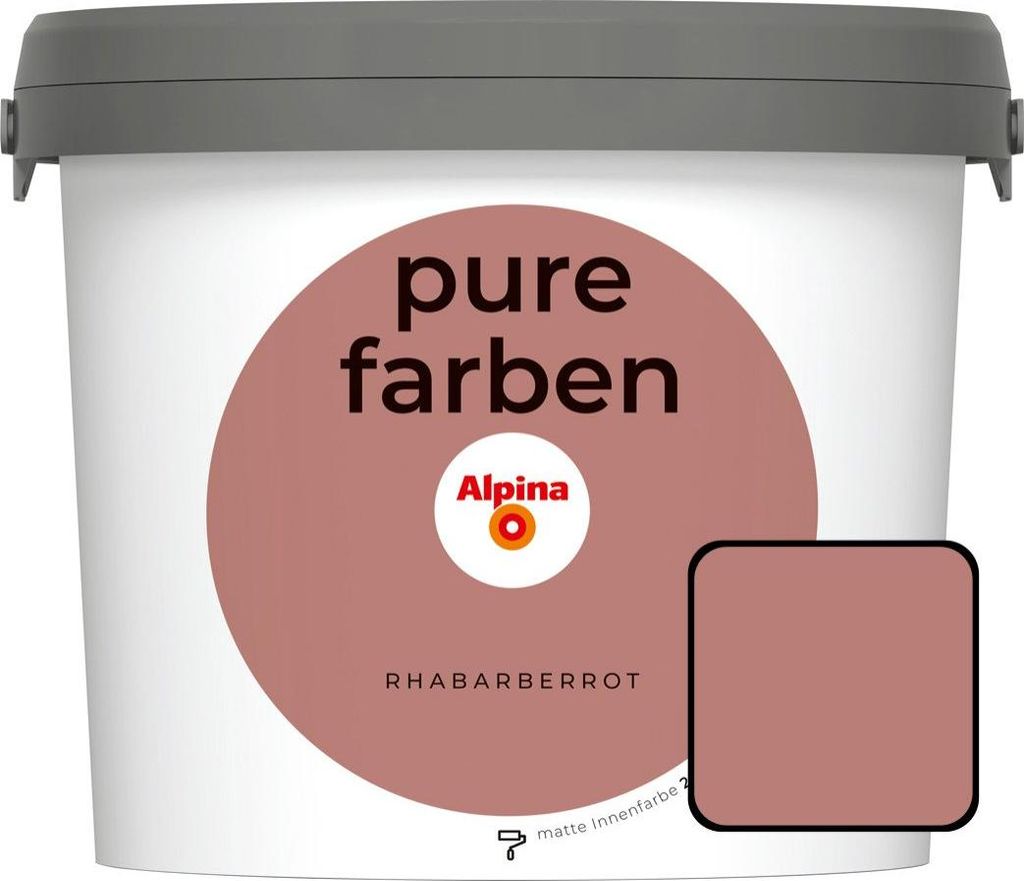 Alpina Pure Farben Wandfarbe rhabarberrot 2,5 L