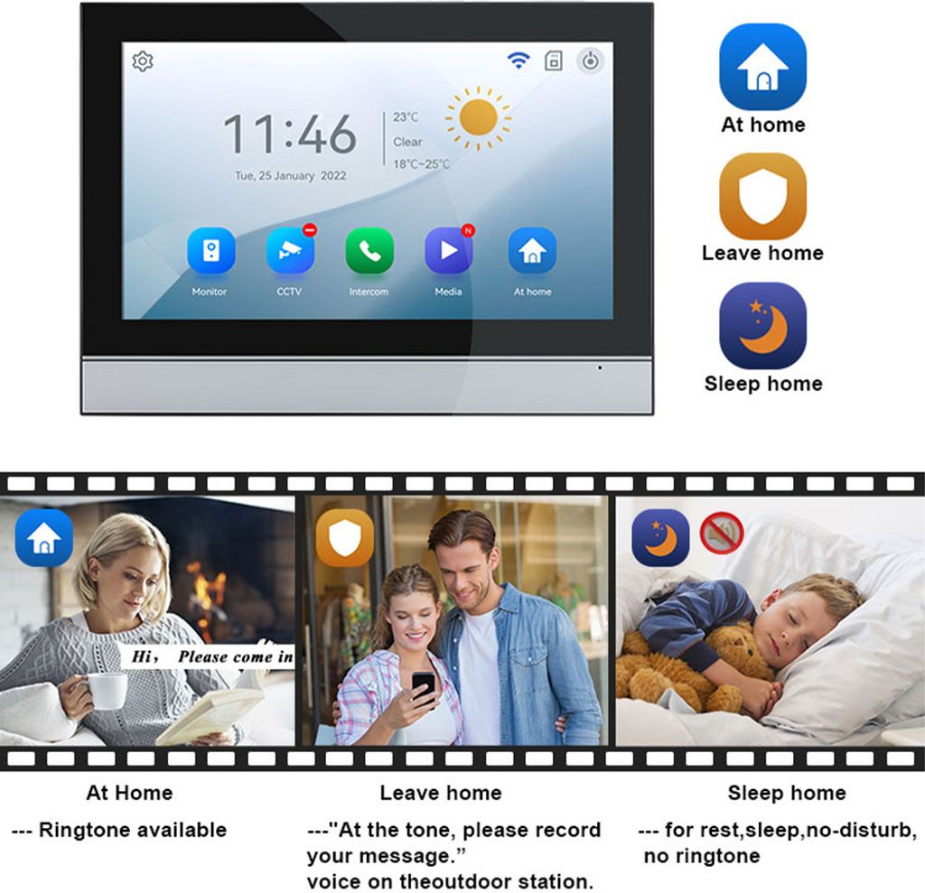 1080P Kabellose Video-Tuerklingelkamera mit Monitor TY APP Produktbild 11