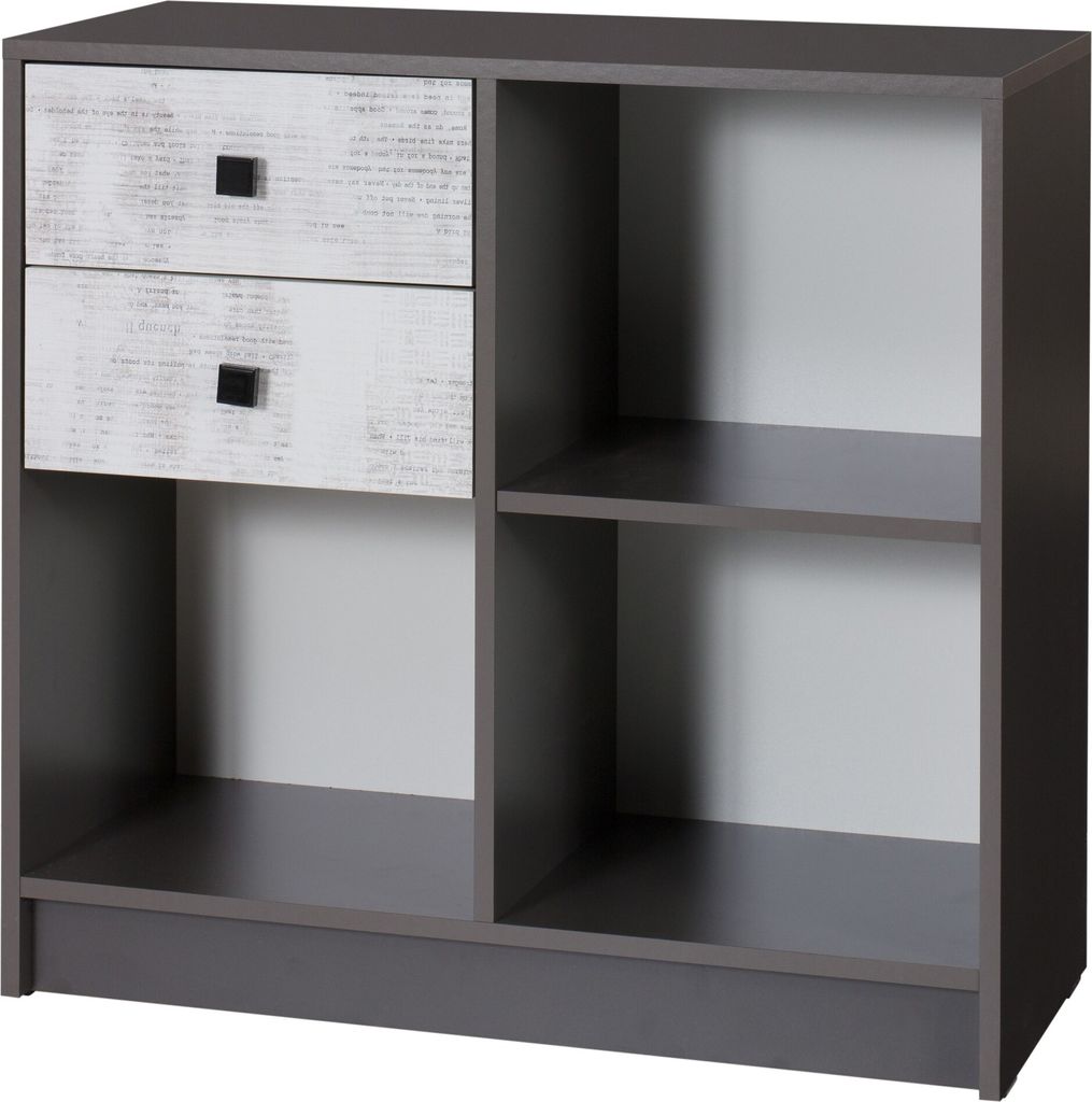 Furniture24 Kommode Tommy 13L Klein Regal mit 2 Schubladen jugendzimmer