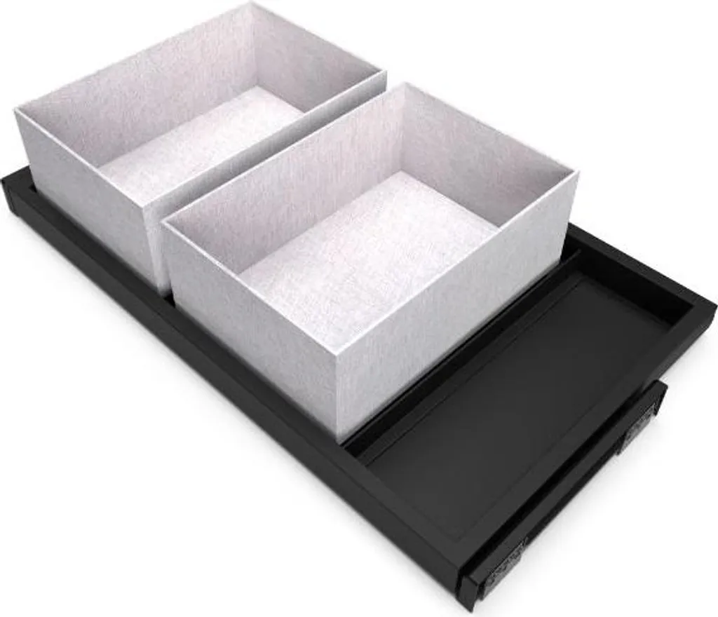 Panier de Rangement Coulissant Soft Close Noir pour Meuble de 800mm