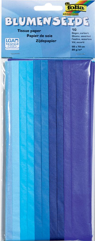 carta velina folia, (L)500 x (A)700 mm, 20 g/m², blu misto Immagine del prodotto 