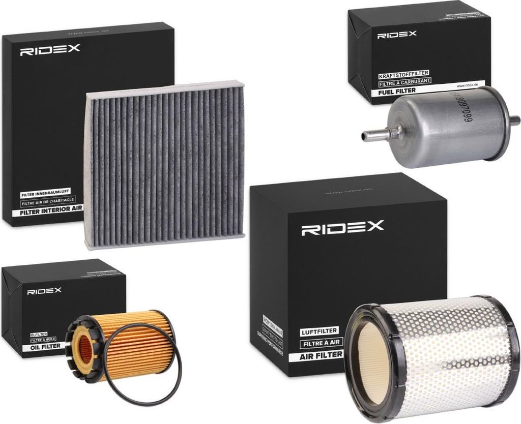 RIDEX Filterset Inspektionspaket Filtersatz passend für PEUGEOT PARTNER Combispace (5F) PARTNER Kasten (5) für CITROËN Berlingo / Berlingo First