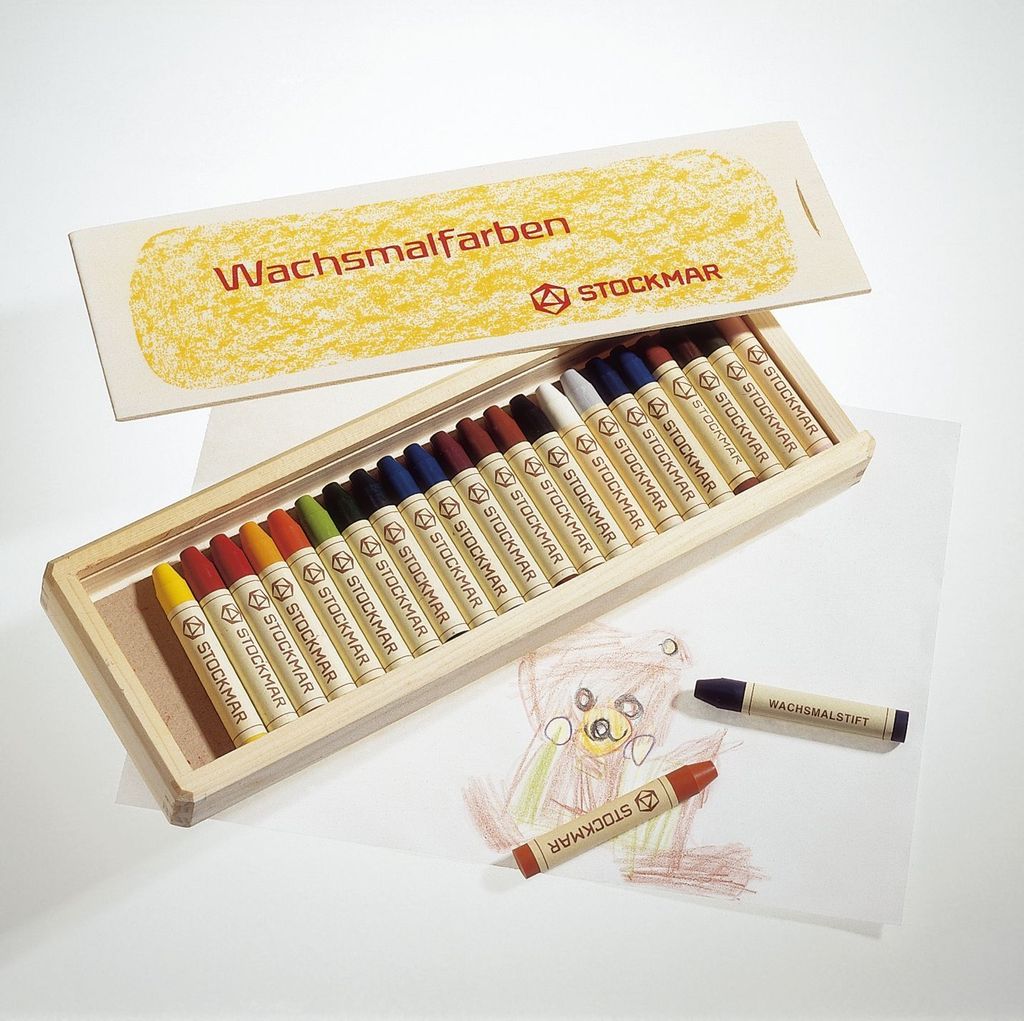 Stockmar 32600 Crayon de cire - 24 couleurs, boîte en bois Image du produit 