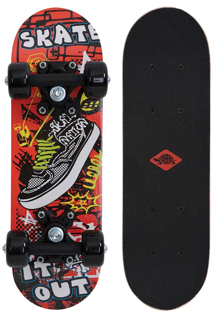Skateboard Compact 43cm Schildkröt - Surface Antidérapante et Stable