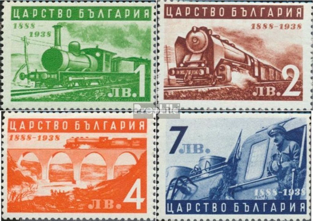 Briefmarken Bulgarien 1939 Mi 354-357 (kompl.Ausg.) postfrisch Bulgarische Eisenbahn