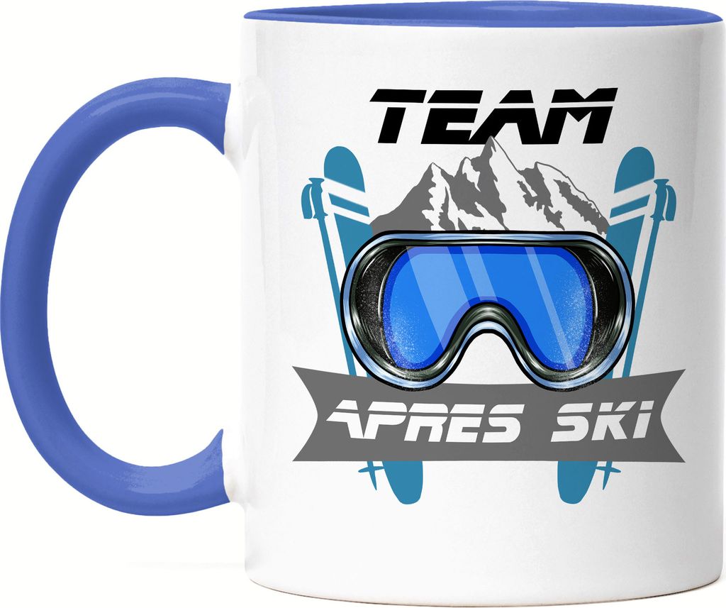 Team Apres Ski Tasse Blau Lustig Skifahrer Ski Wintersport Produktbild 