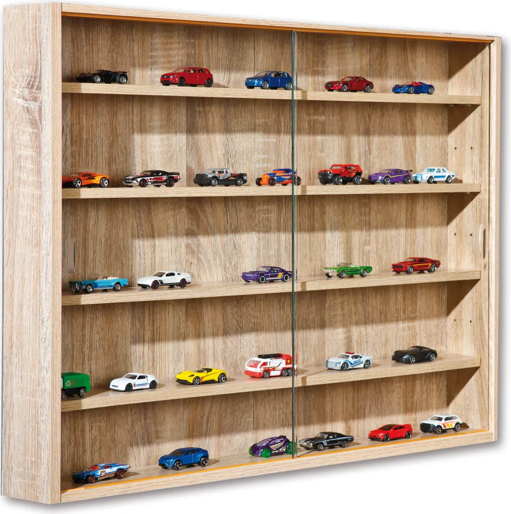 Gagnez de l'espace avec la vitrine murale Comit 2 portes chêne Sonoma