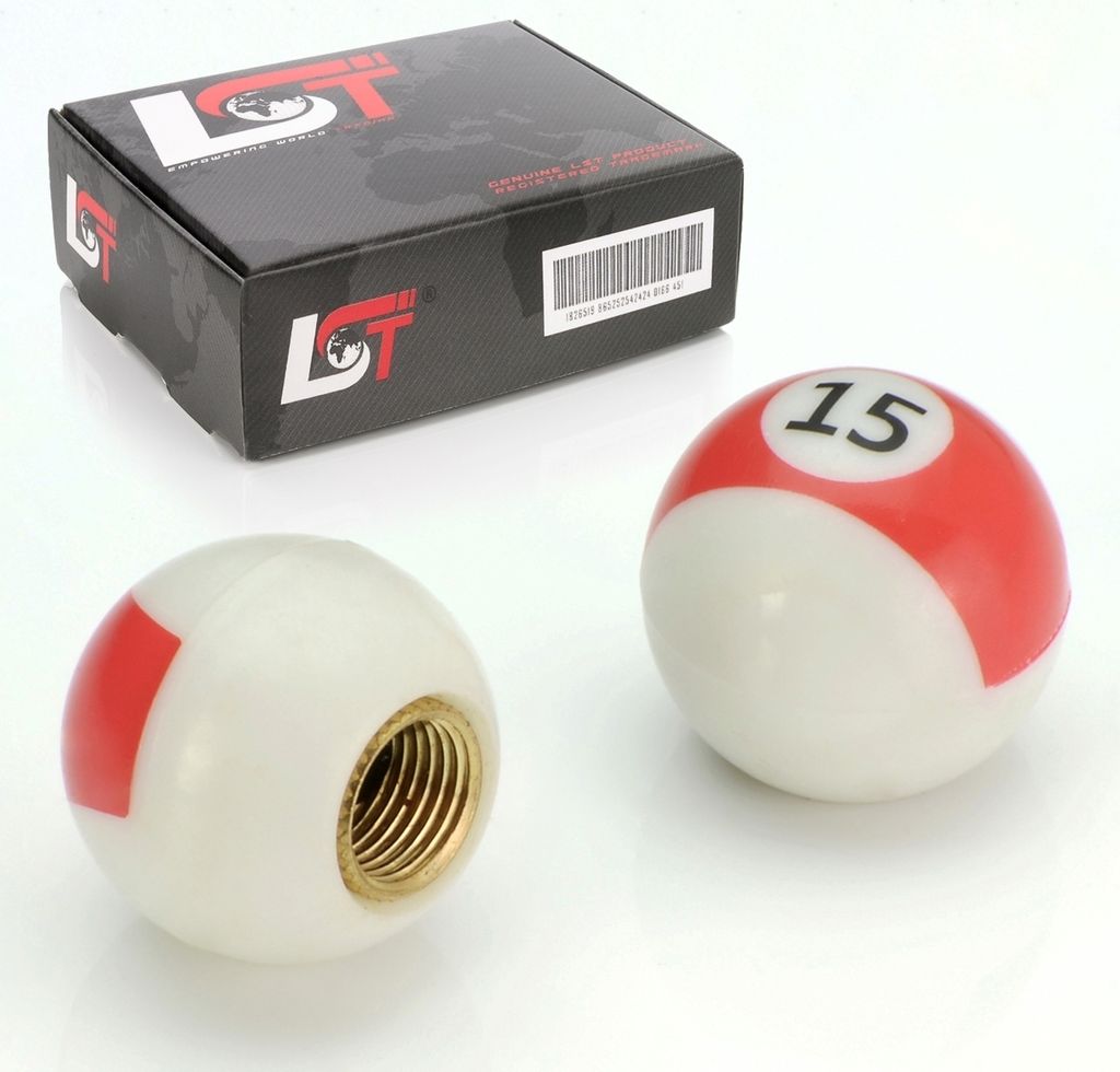 2x VENTILKAPPE REIFENVENTIL BILLARD KUGEL POOL 15 ROT/WEIß FÜR PKW LKW MOTORRAD