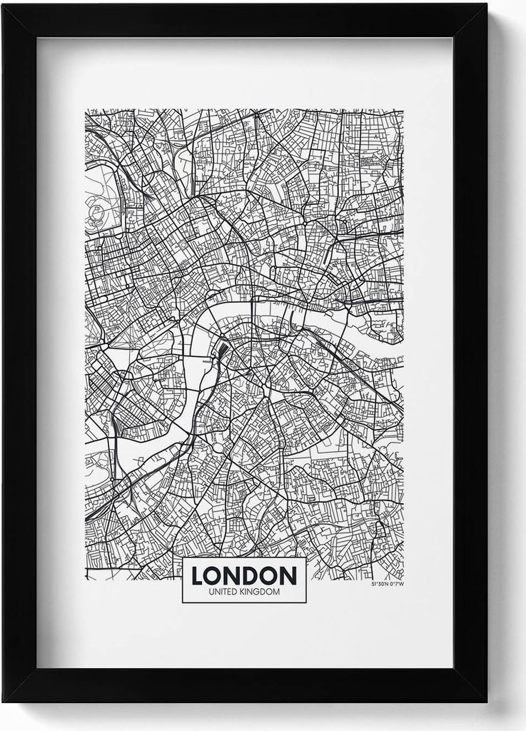 Gerahmtes Kunstwerk– Wandbild mit Rahmen – Gerahmtes Bild – Wanddekoration – 20x30 cm – Schwarz