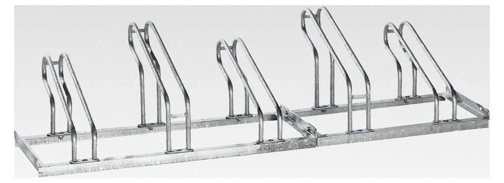 Fahrradständer | Bügel aus 18 mm Stahlrohr | einseitige Radeinstellung | feuerverzinkt | 5 Stellplätze