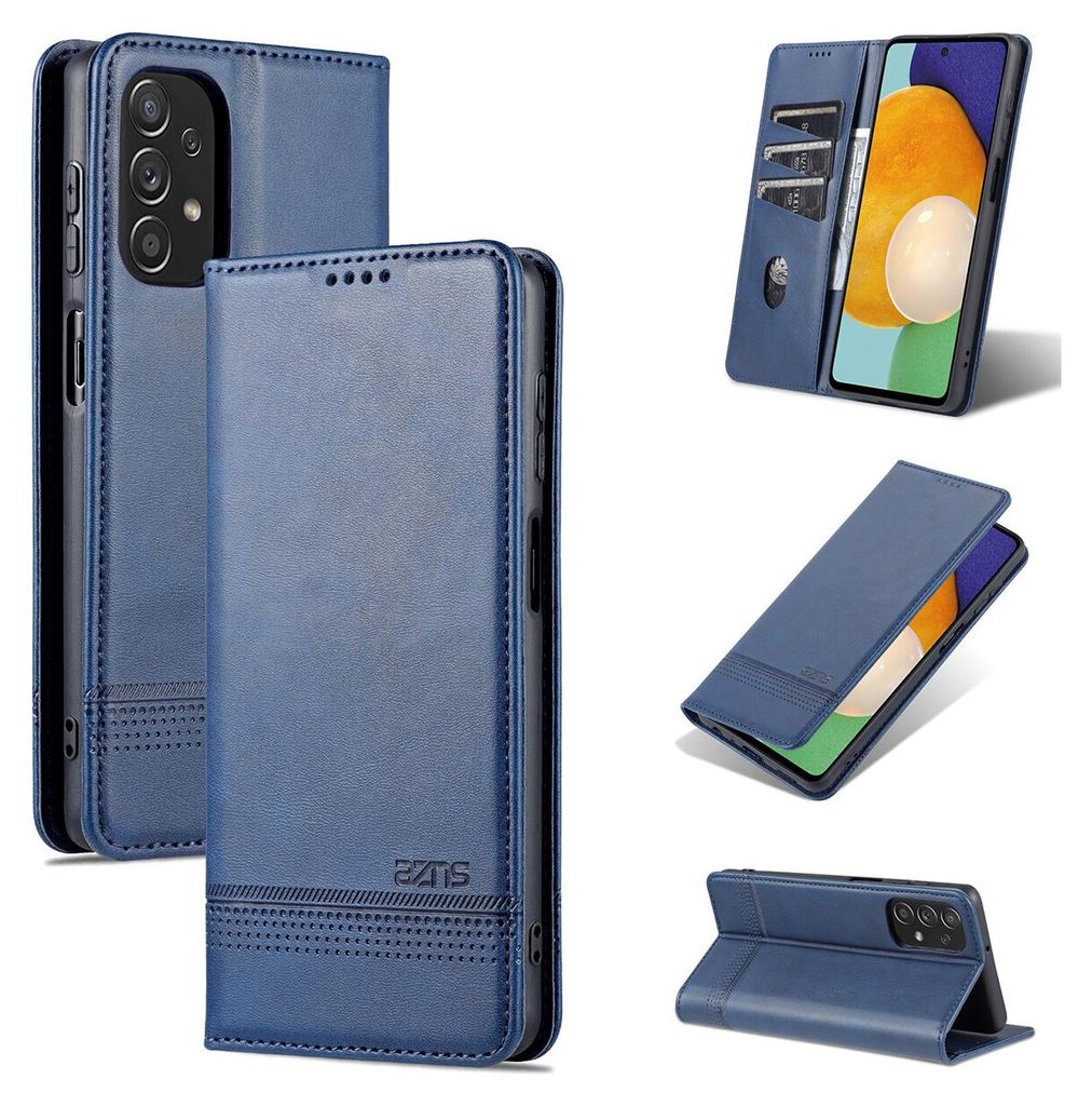 Galaxy A23 Leder Hülle, Klapphüllen Brieftasche Magnetverschluss Ständer Schutzhülle für Samsung Galaxy A23 5G Blau