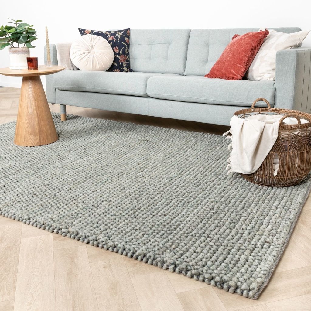 Volero - Wollteppich - Luminous Grün Grau - 160x240 cm - Wohnzimmer, Esszimmer, Schlafzimmer - Boho, Klassik, Industrielle, Ländlich, Modern, Sk...