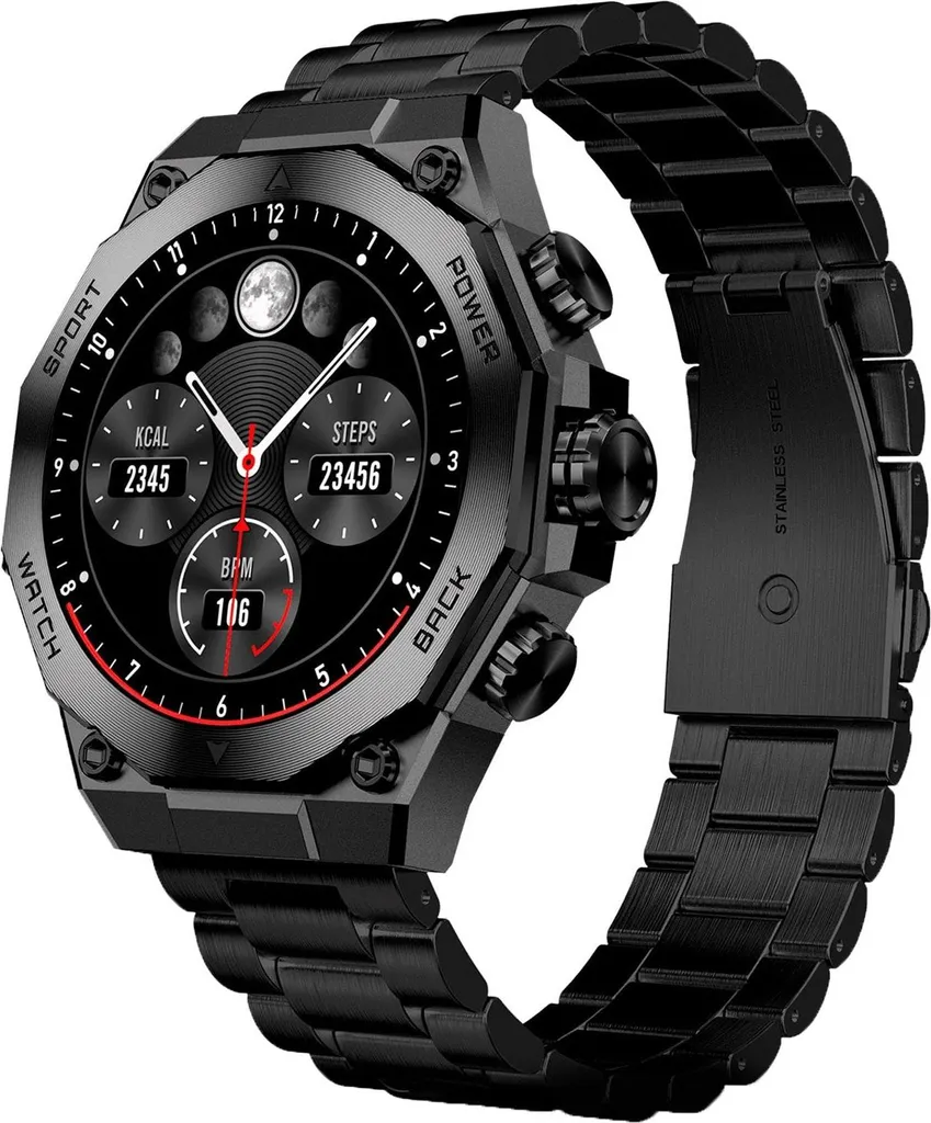Montre connectée Titanium Noir - Smartwatch sport élégante homme