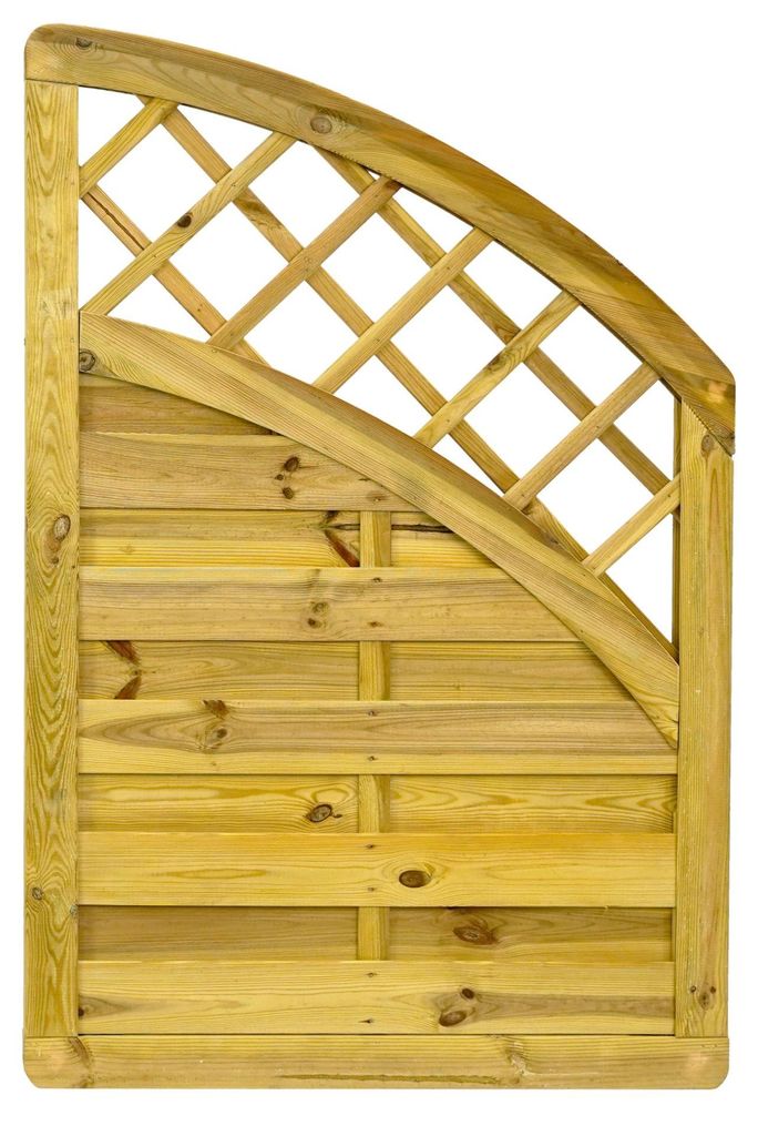 Ligna Gard Dichtzaun Lausanne Pro gebogen mit Rankgitter 90x134 cm Holzzaun Kiefer PEFC Kesseldruckimprägniert stabiler Rahmen 44x68 mm sehr stabil