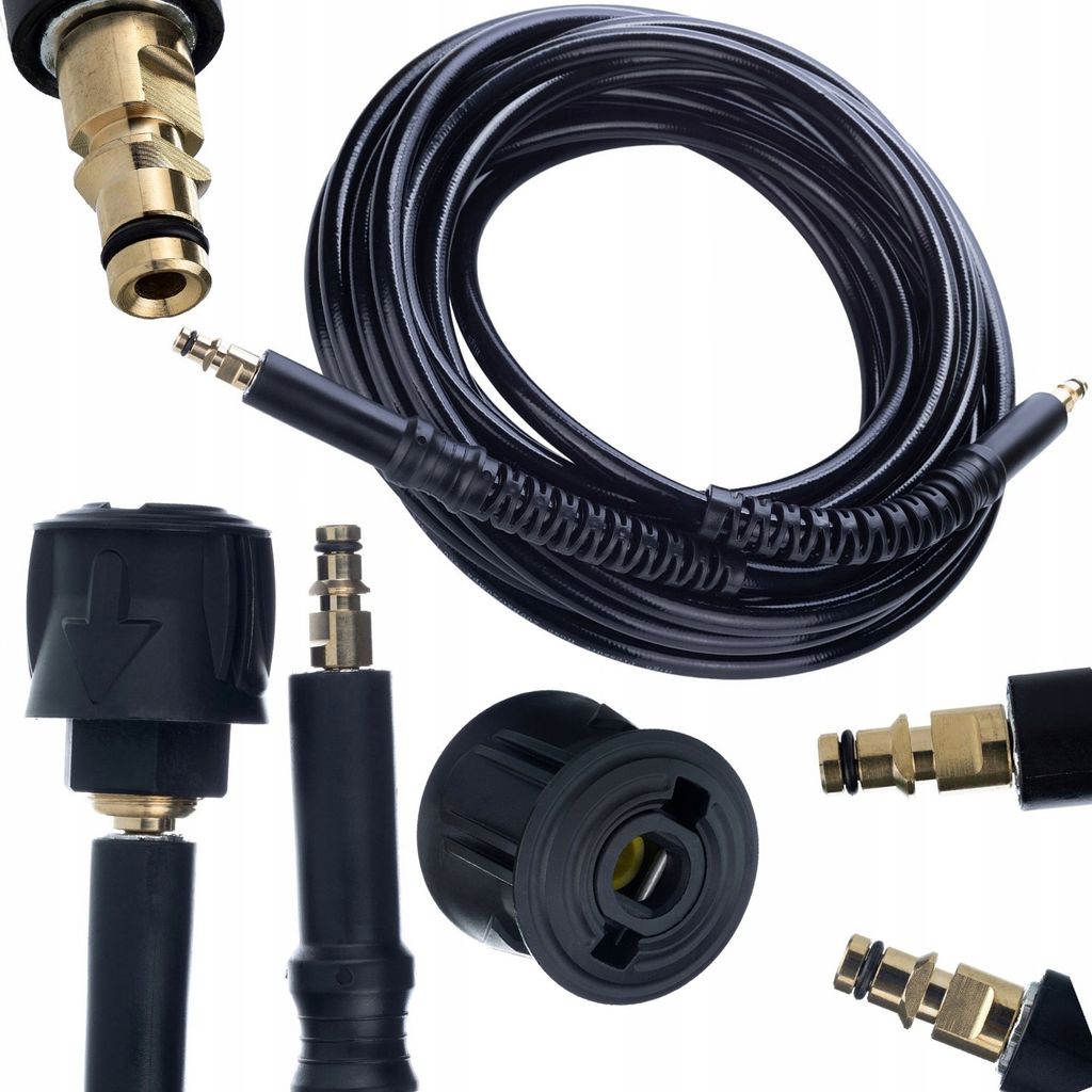 Rosfix 10m Click-Click Hochdruckschlauch für Kärcher K2 K3 K4 K5 K6 K7 Hochdruckreiniger + 10m Kärcher Quick Connect Hochdruckschlauchverlängerung