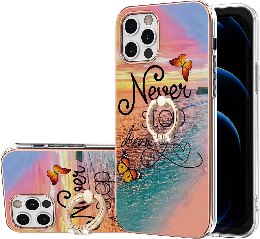 Cover iPhone 12 Pro Max con Anello Oro: Protezione a Prova di Bimbo
