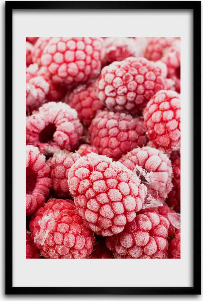 Bild - Bilderrahmen - 40 cm x 60 cm - MDF - Rahmen - Wandkunst - Himbeeren