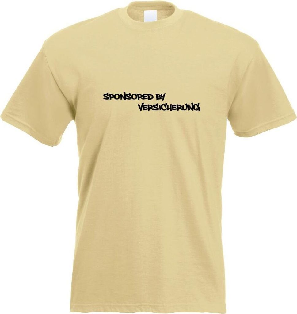 Kiwistar - T-Shirt - Khaki - Sponsored by Versicherungen Motiv Bedruckt Funshirt Design Print - mit Motiv Bedruckt - Funshirt Design - Sport - Frei...