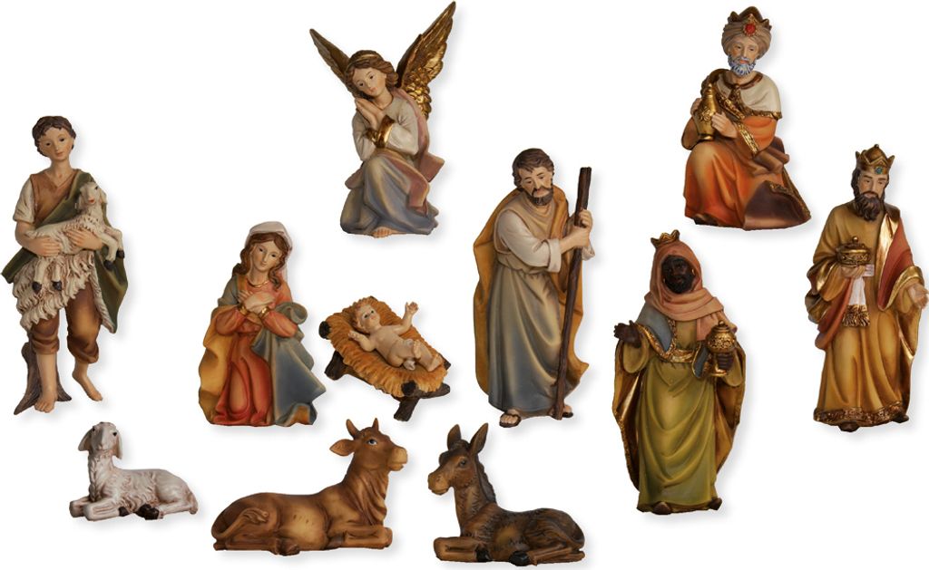 11x FADEDA Markus-Krippenfiguren / Höhe:7 cm / handbemalt / detailgetreue Krippen Figuren - Weihnachten Tisch Dekoration Krippe Zubehör