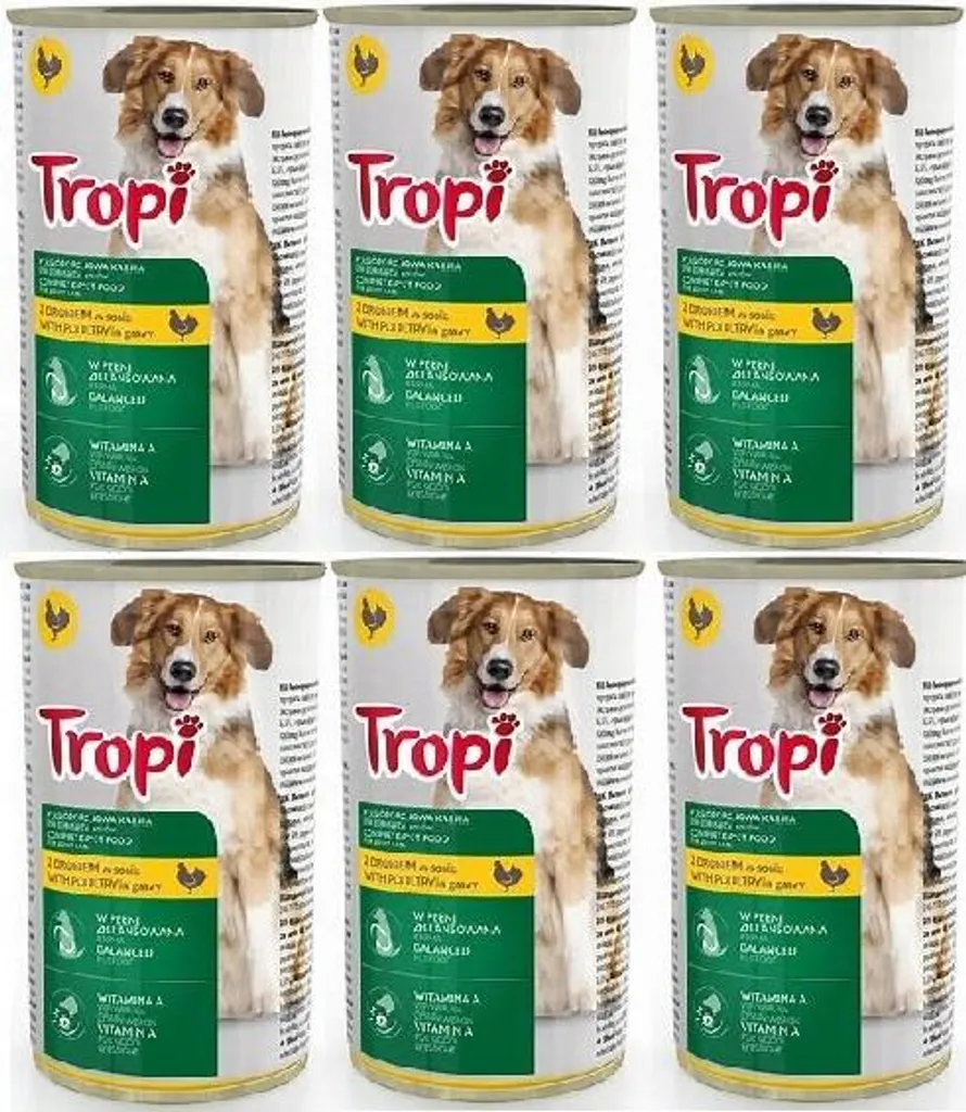 Aliment Humide Tropi Poulet pour Chiens - Format XL 1250g x 6 Unités