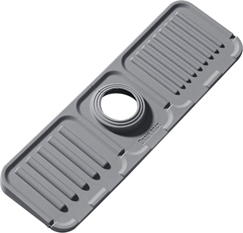 Wasserhahn-Pad aus Silikon, schnell trocknende Matte mit integrierter Ablaufschale, leicht zu reinigender Spritzschutz für Badezimmer- und Küchen...