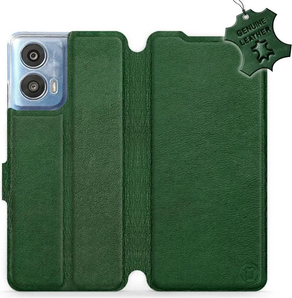 Echtleder Handyhülle für Motorola Moto G24 Power, Mobiwear Leather, Grün