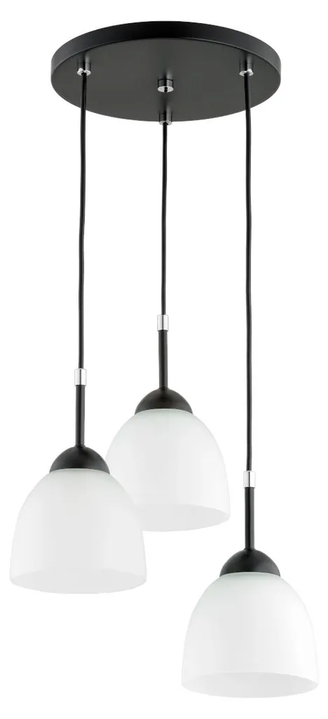 Suspension Triple Métal Noir et Argent 90x36cm SEBIA pour Table Repas