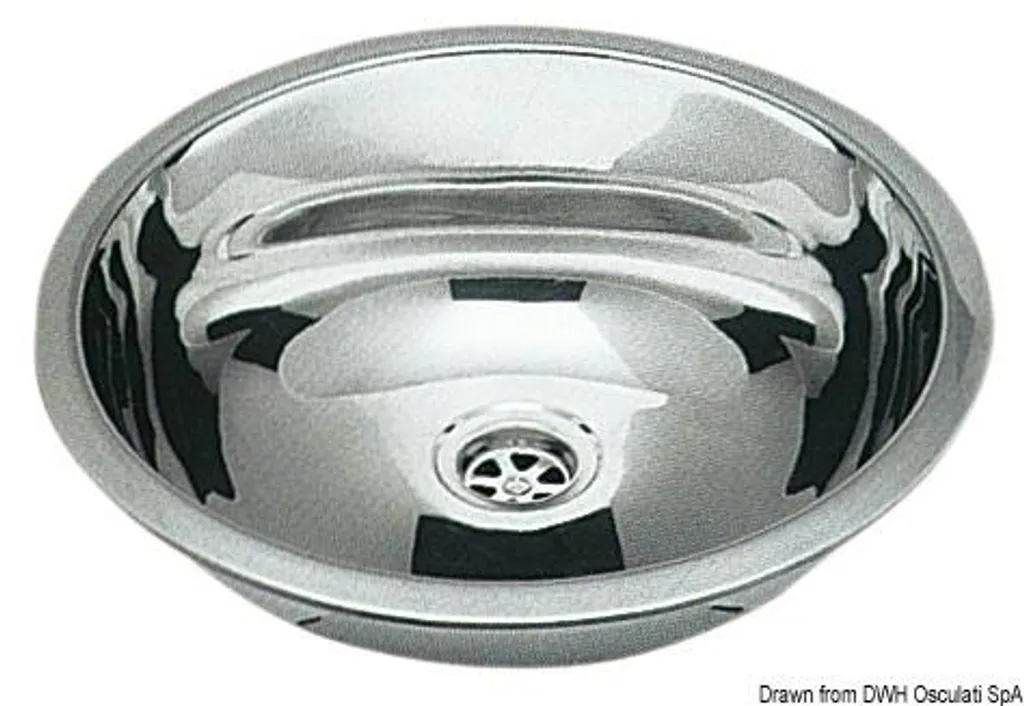 Évier rond inox brillant anti-calcaire facile à nettoyer 387mm