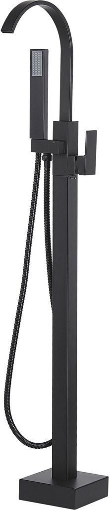 BELIANI Armatur Freistehend Schwarz Messing Zink Wannenmischer/ Exklusive freistehende Badewannenarmatur Modernes Design