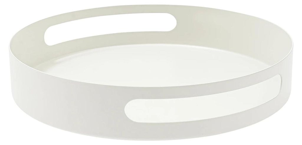 Gewürzregal - Drehteller - 360° Drehbar - Ø25×5 cm - 7,5 kg Traglast - Kohlenstoffstahl + Gummi - Küche & Bad - Weiß